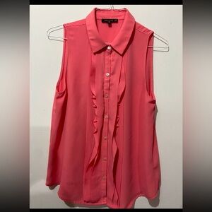 La Femme Coral Sleeveless Blouse